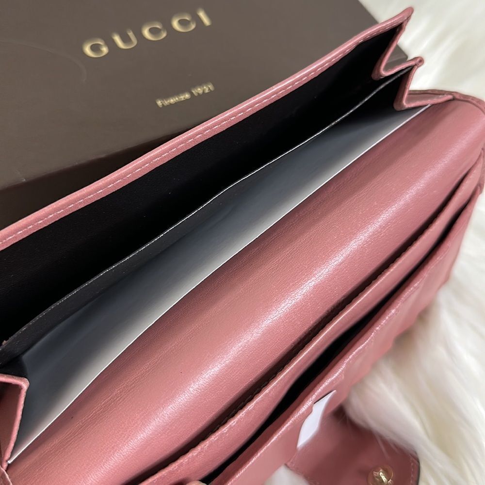 Gucci GG Canvas Pink Leather Heart Bifold Long Wallet with Box - Picture 12 of 15
